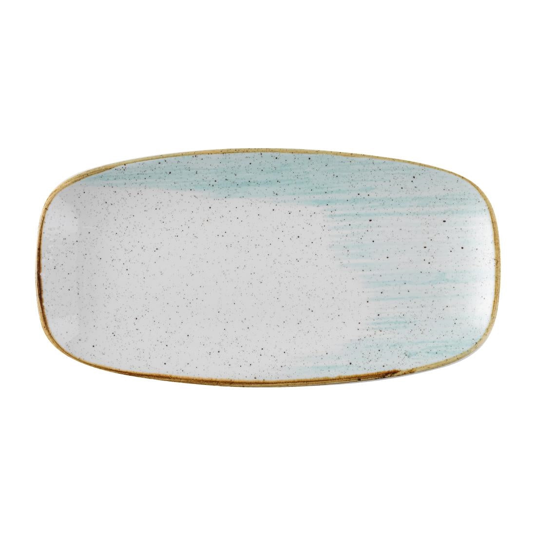 Churchill Stonecast Accents Chefs Oblong Plates Duck Egg 287x152mm (12 Pack)