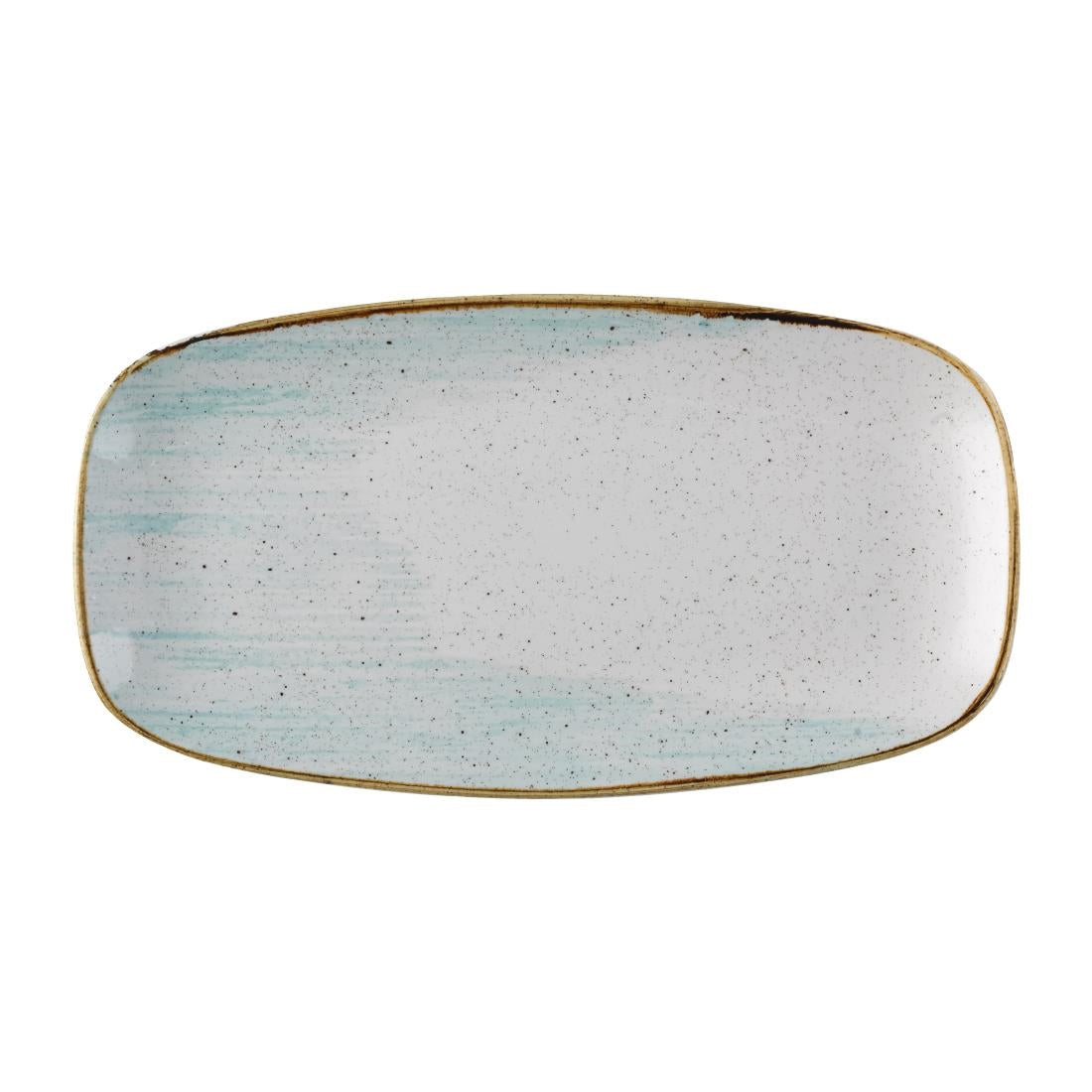 Churchill Stonecast Accents Chefs Oblong Plates Duck Egg 355x189mm (6 Pack)