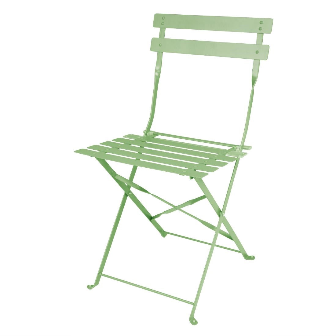 Bolero Perth Light Green Pavement Style Steel Folding Chairs (Pack of 2)