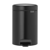 Brabantia Newlcon Pedal Bin Matt Black 3Ltr