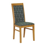 Brooklyn Padded Back Soft Oak Dining Chair with Green Diamond Padded Seat and Back (Pack of 2)