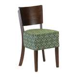 Asti Padded Dark Walnut Dining Chair with Green Diamond Deep Padded Seat and Back (Pack of 2)