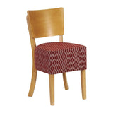 Asti Padded Soft Oak Dining Chair with Red Diamond Deep Padded Seat and Back (Pack of 2)