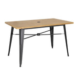 Bolero Complete Outdoor Aluminium Table 120x76x76cm - Light Wood Effect Finish