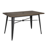 Bolero Complete Outdoor Aluminium Table 120x76x76cm - Dark Wood Effect Finish