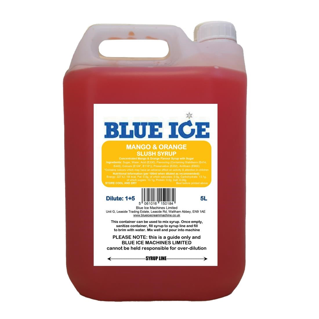 Blue Ice Slush Mix Mango & Orange Flavour 5Ltr