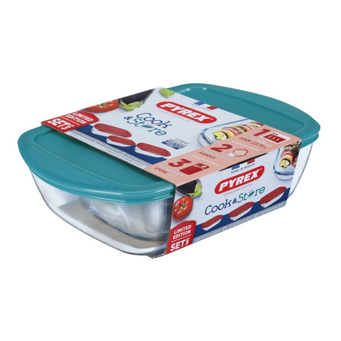 Pyrex Cook & Store 3 Piece Set 0.4Ltr & 1.1Ltr & 2.5Ltr