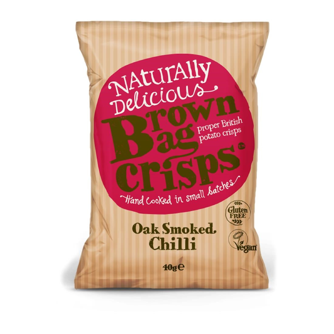 Brown Bag Crisps Oak Smoked Chilli 40g (Pack of 20)