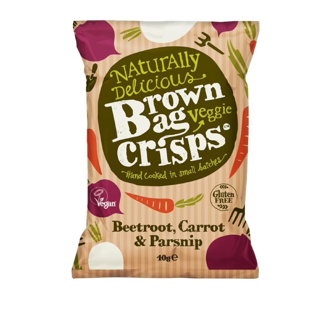 Brown Bag Crisps Lightly Salted Veggie Crisps 40g (Pack of 15)