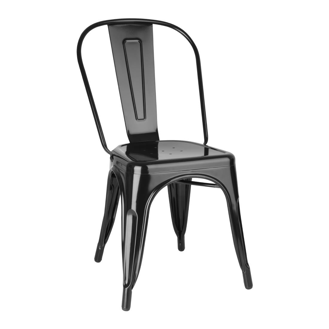 Bolero Bistro Steel Side Chairs Black (4 Pack)