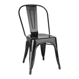 Bolero Bistro Steel Side Chairs Black (Pack of 4)