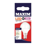 Maxim LED Round SES Cool White Light Bulb 6/40w