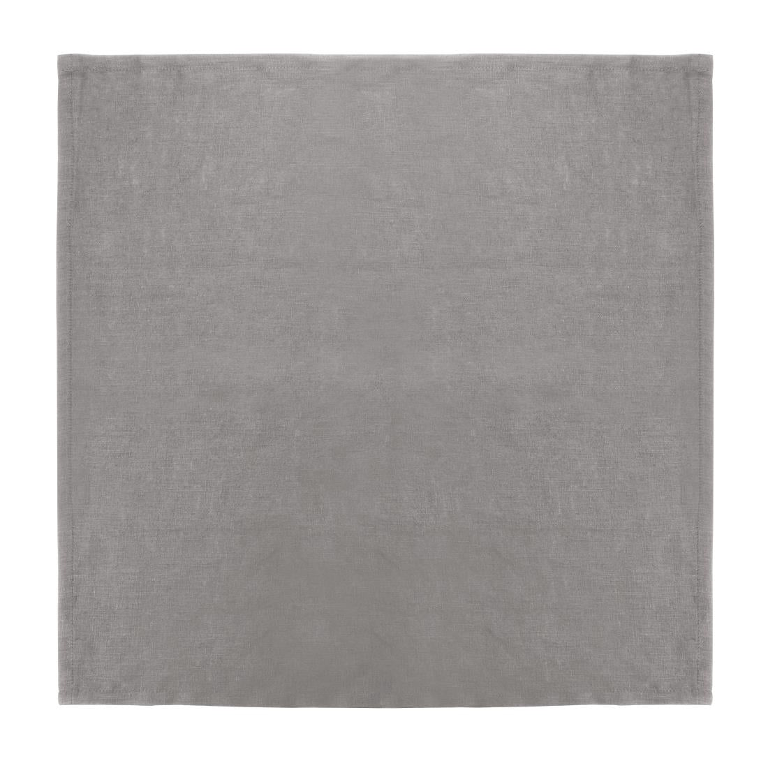 Olympia Linen Table Napkin Grey 400x400mm (Pack of 12)