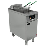 Falcon 400 Series Single Pan Twin Basket Electric Fryer with Filtration & Fryer Angel