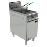 Falcon Dominator Plus Twin Basket Gas Fryer with Filtration & Fryer Angel Propane Gas