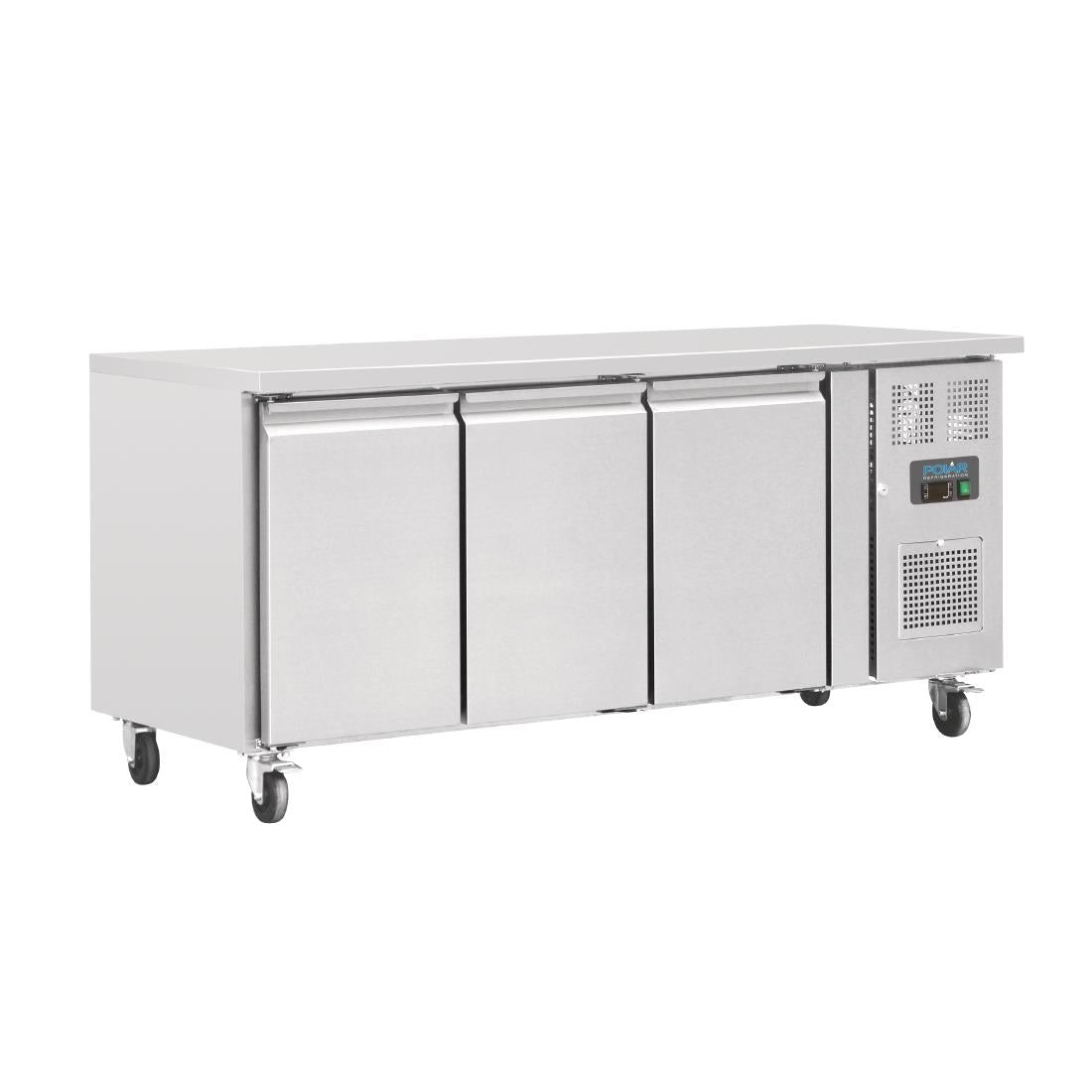 Polar U-Series Triple Door Counter Fridge 417Ltr