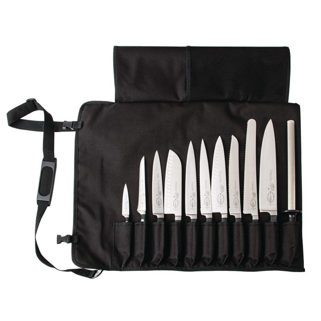 Dick Knife Roll Bag and Strap Black 11 Slots