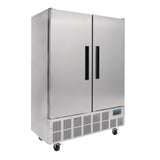 Polar Double Door Slimline Fridge Stainless Steel 960Ltr