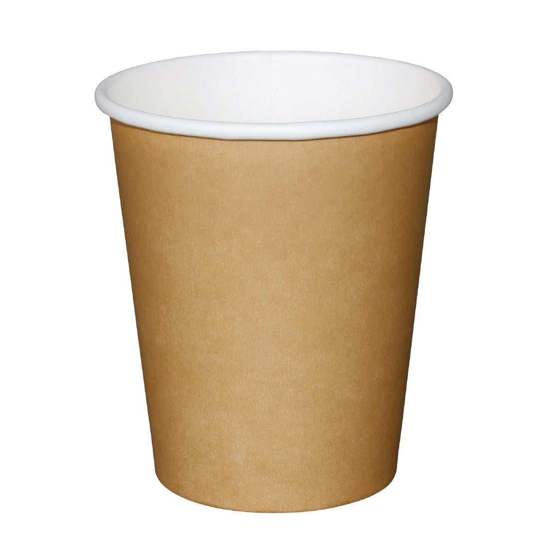 Fiesta Recyclable Coffee Cups Single Wall Kraft 225ml / 8oz (Pack of 50)