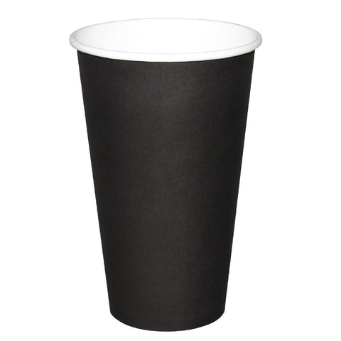 Fiesta Single Wall Takeaway Coffee Cups Black 455ml / 16oz x 50