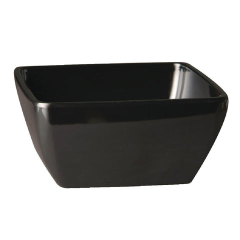 APS Pure Melamine Black Square Bowl 125mm