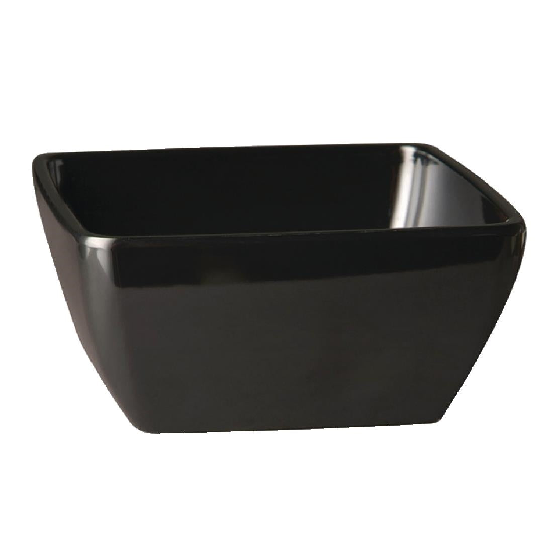 APS Pure Melamine Black Square Bowl 190mm