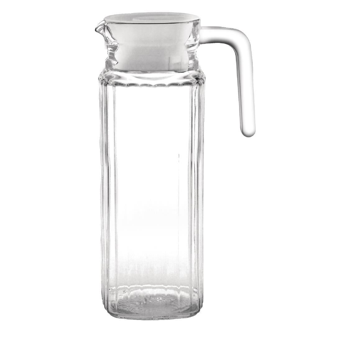 Olympia Ribbed Glass Jugs 1Ltr (6 Pack)