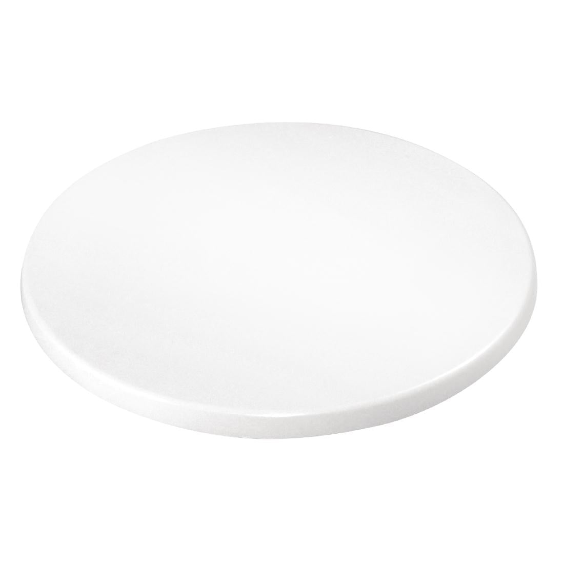 Bolero Pre-drilled Round Tabletop White 600mm