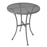 Bolero Round Steel Patterned Bistro Table Grey 600mm