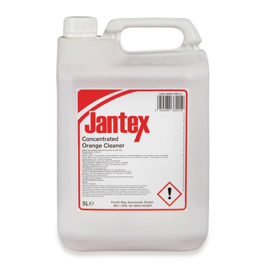 Jantex Citrus Kitchen Cleaner and Degreaser Concentrate 5Ltr (Single Pack)