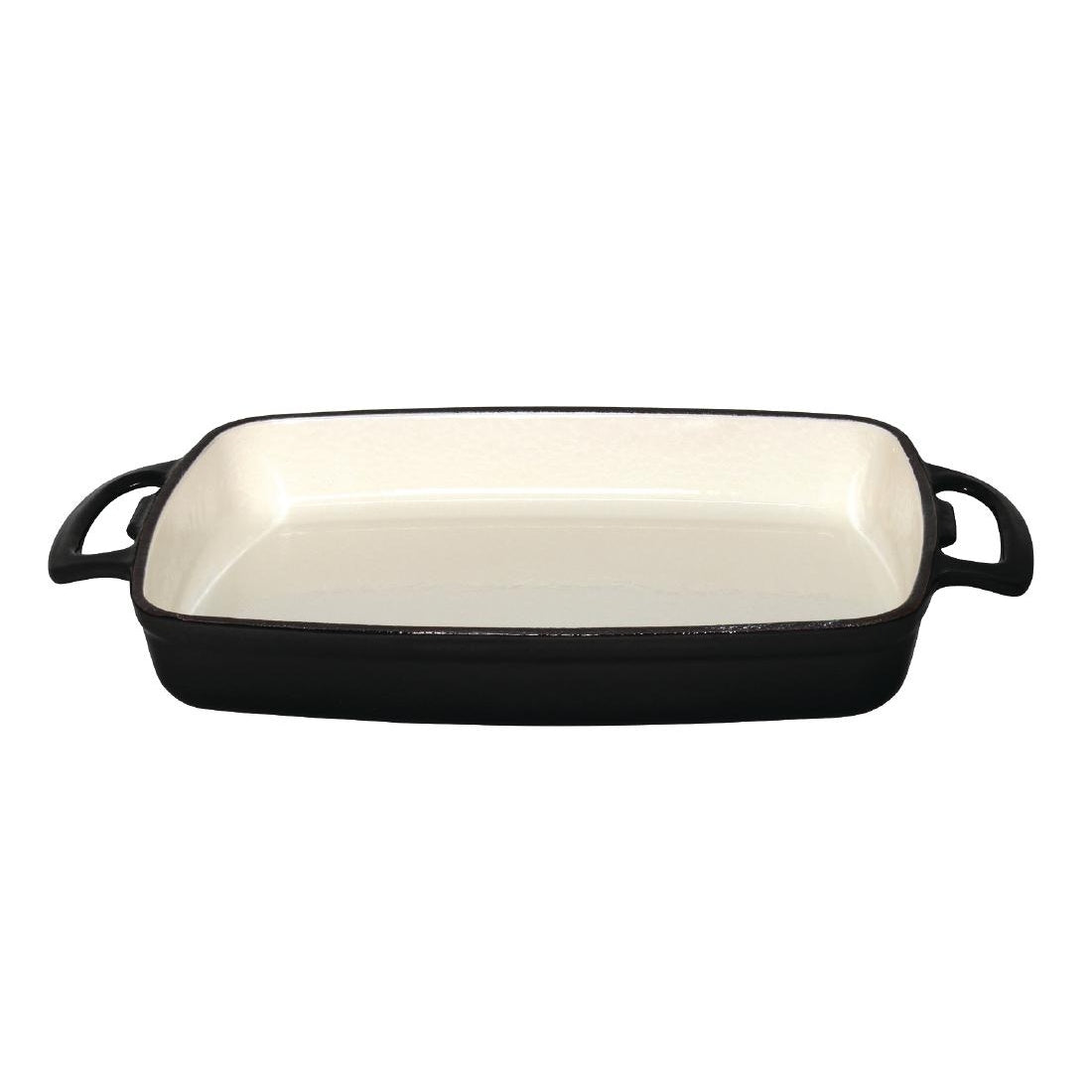 Vogue Black Rectangular Cast Iron Dish 1.8Ltr