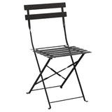 Bolero Black Pavement Style Steel Folding Chairs (Pack of 2)