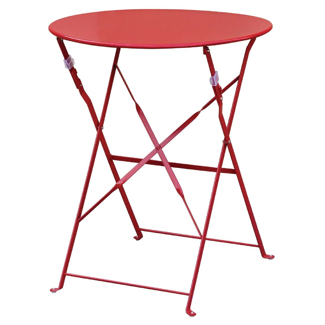 Bolero Perth Red Pavement Style Steel Table Round 600mm