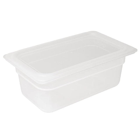 Vogue Polypropylene 1/4 Gastronorm Container with Lid 100mm