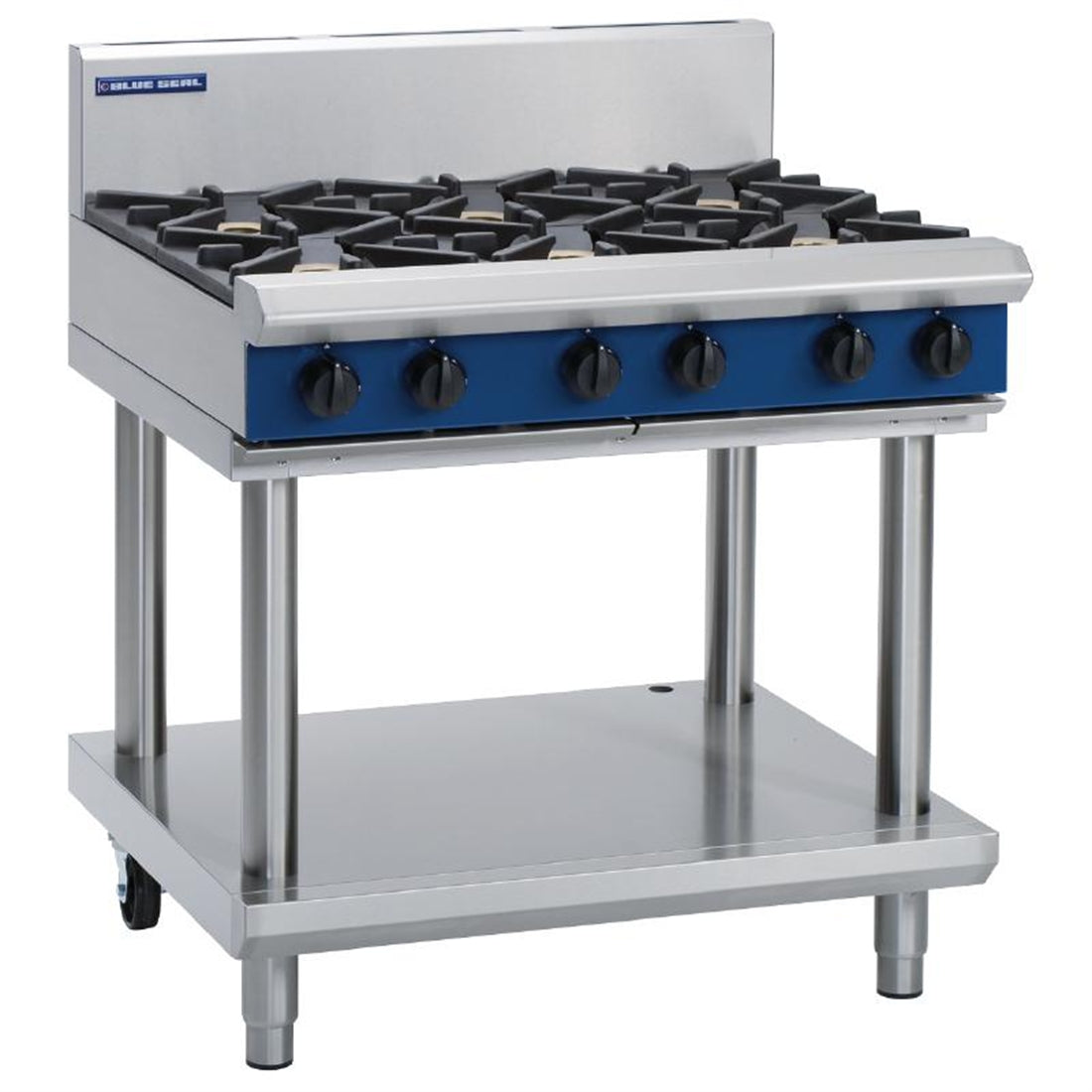 Stuffa Cooktop Blue Seal Evolution Cooktop 6 Open Burners Nat Gas on Stand 900mm G516 ...