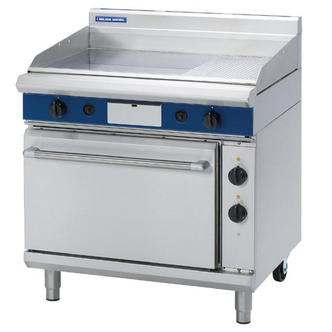 Blue Seal Evolution Nat Gas 1/3 Ribbed Chrome Griddle Electric Static Oven Nat Gas GPE506/N