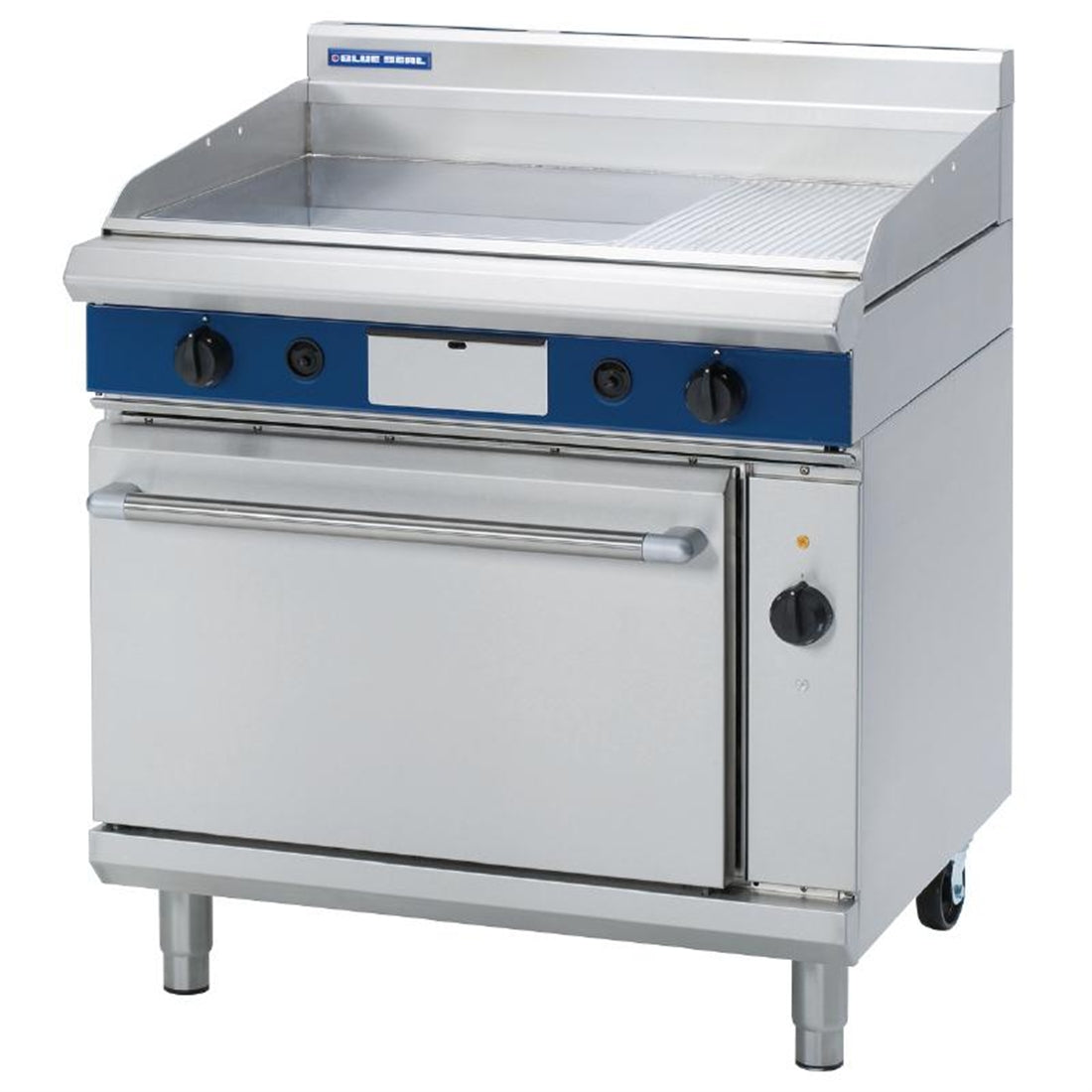 Blue Seal Evolution Nat Gas 1/3 Ribbed Griddle Electric Convection Oven 900mm GPE56/N