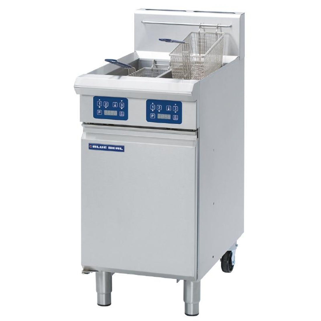 Blue Seal Twin Tank Twin Basket Free Standing Natural Gas Fryer GT46E