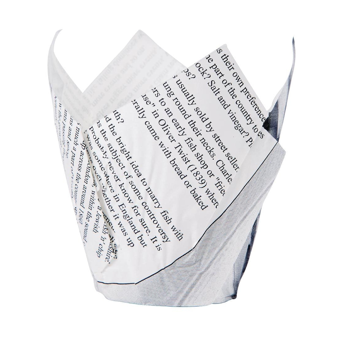 Grease-Resistant Paper Chip Crowns Newspaper Print (1100 pack)