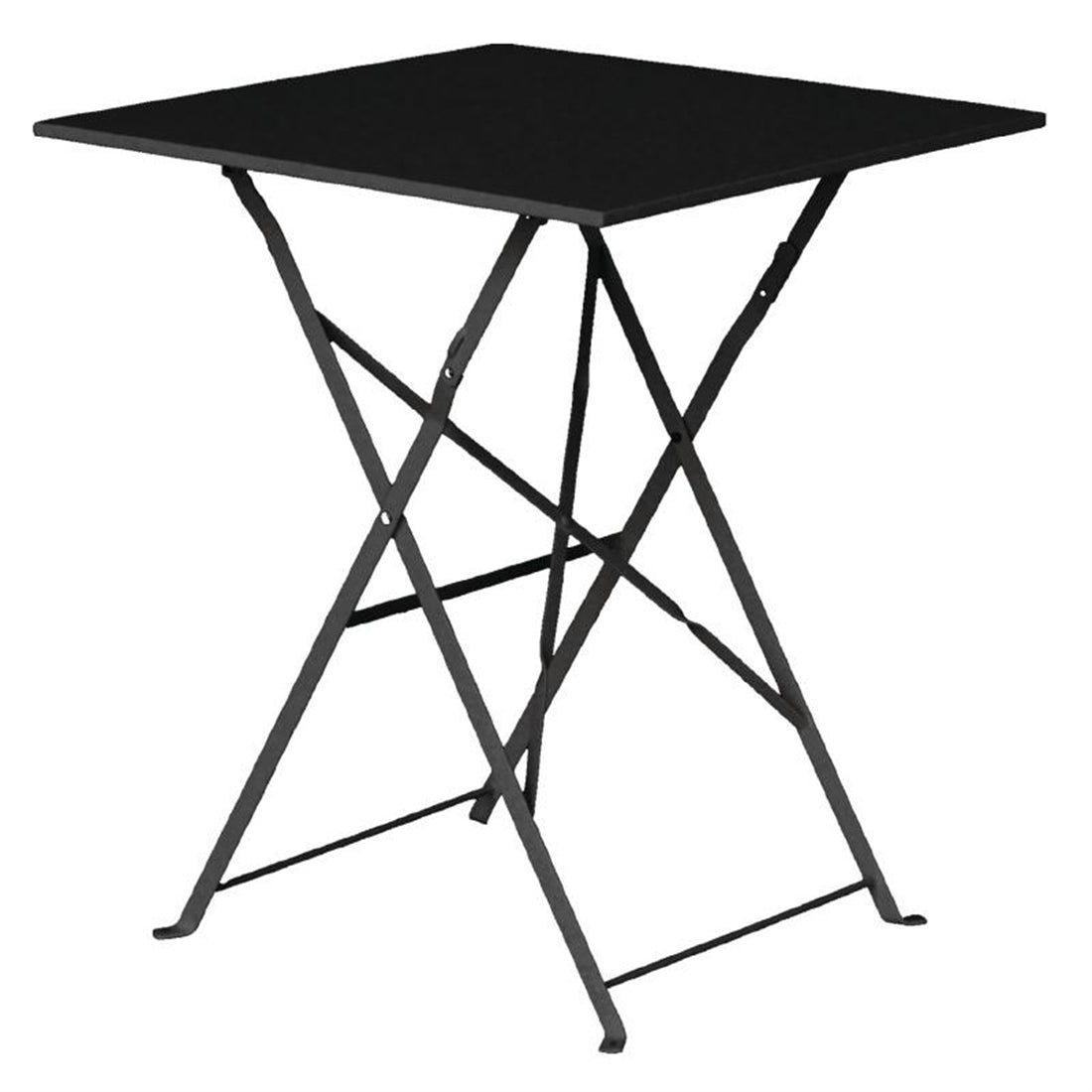 Bolero Perth Black Pavement Style Steel Table Square 600mm