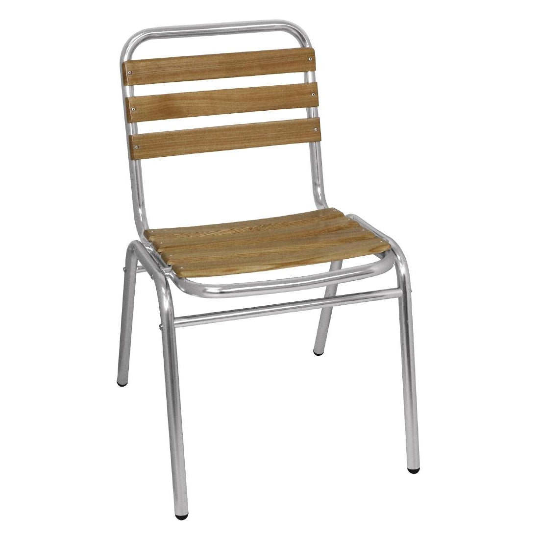 Bolero Aluminium & Ash Bistro Side Chairs (Pack of 4)