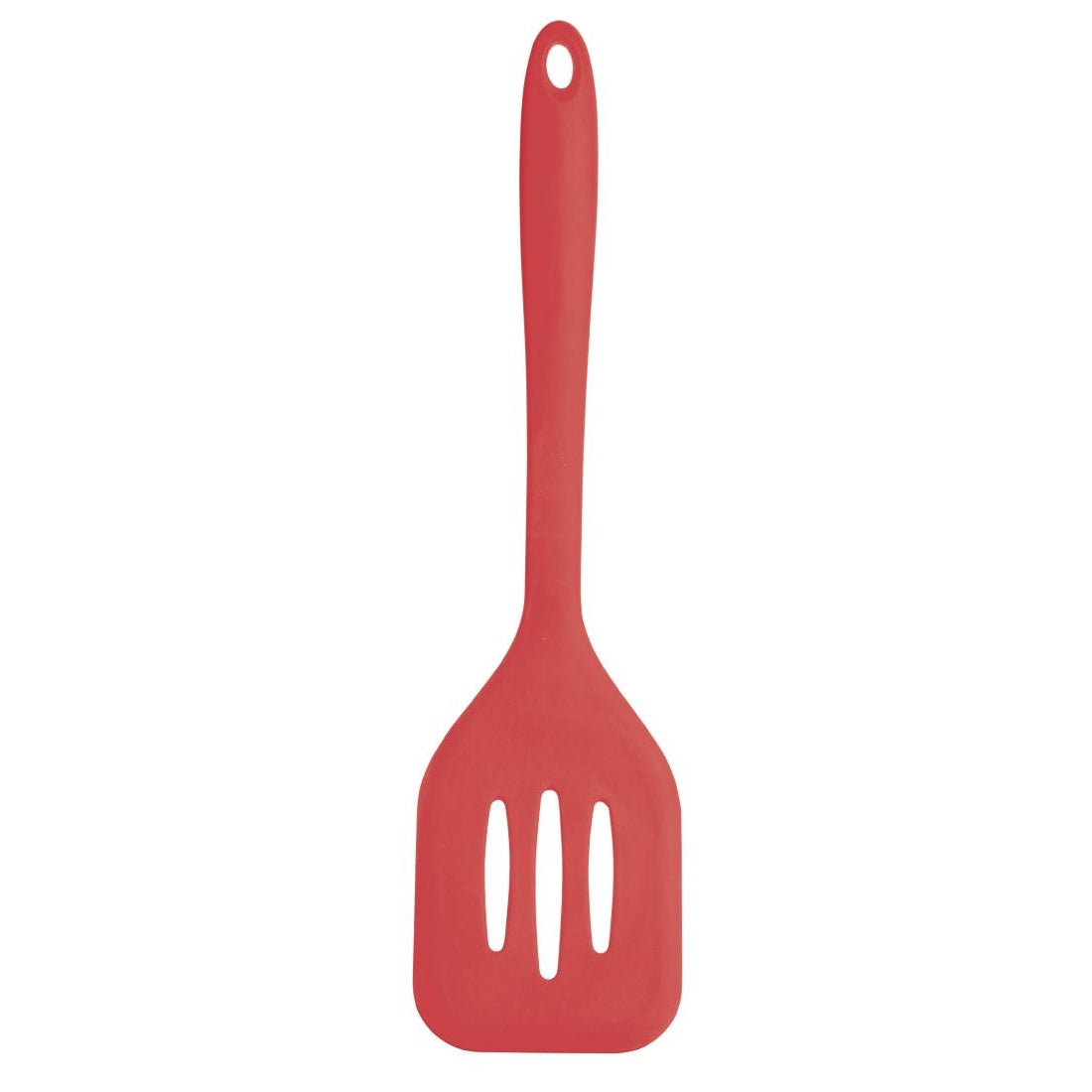 Vogue Silicone Flexible Slotted Spatula Red 31cm