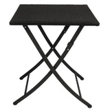 Bolero Square PE Wicker Folding Table Black 600mm