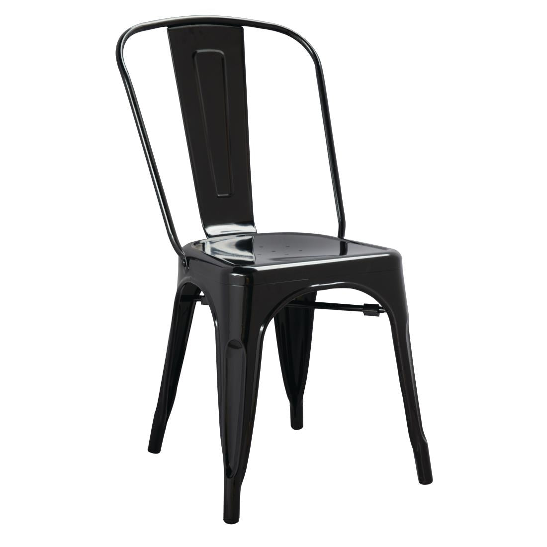 Bolero Bistro SteelÊSide Chairs Black (Pack of 4)