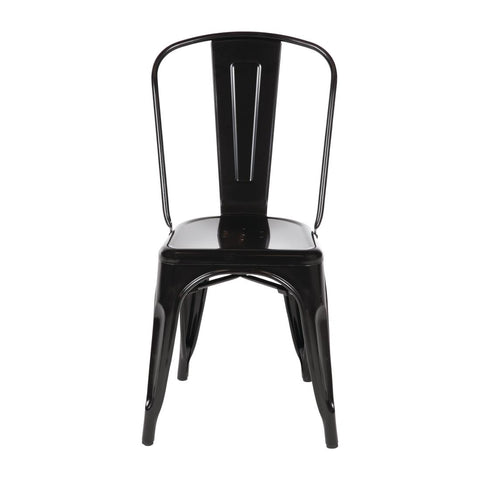 Bolero Bistro Steel¬†Side Chairs Black (Pack of 4)