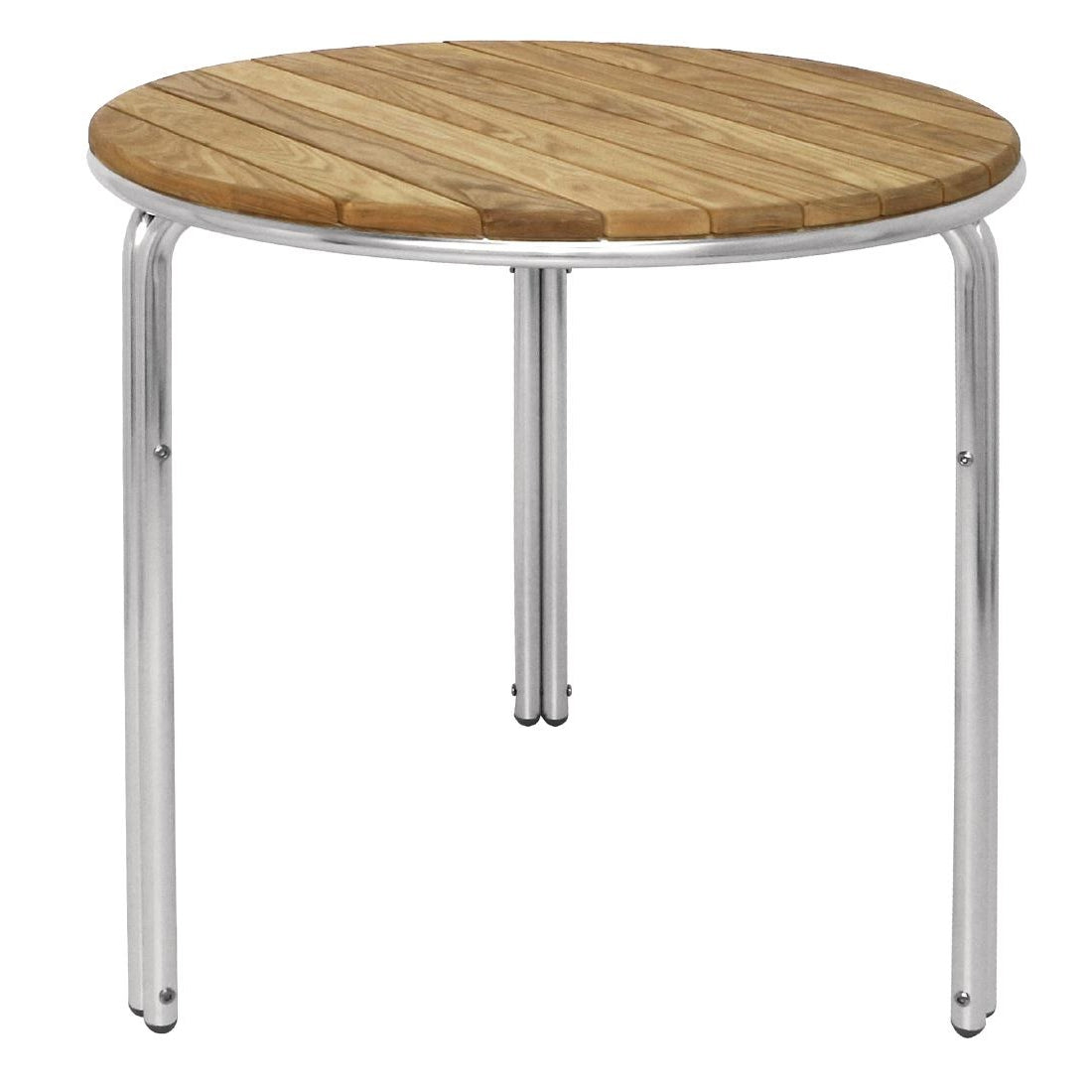 Bolero Round Ash and Aluminium Table 600mm