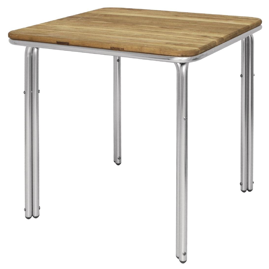 Bolero Square Ash and Aluminium Table 700mm