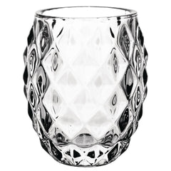 Olympia Glass Diamond Tealight Holder Clear 75mm (6 Pack)