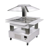 Roller Grill Heated Salad Bar Square White Wood