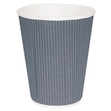 Fiesta Ripple Wall Takeaway Coffee Cups Charcoal 225ml / 8oz x 25